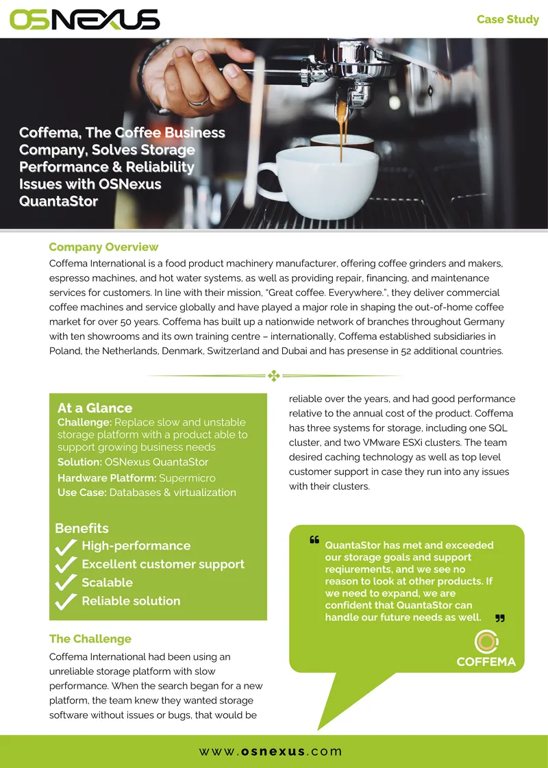 Coffema International Storage Solution Case Study