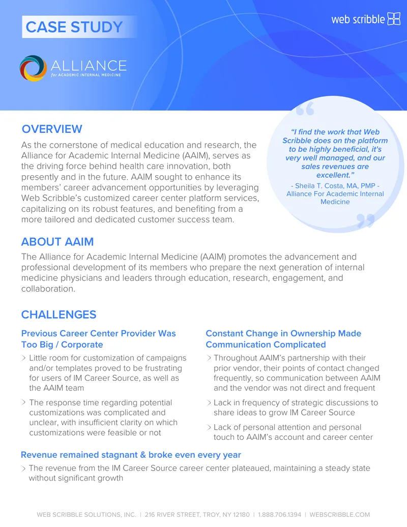 Alliance for Academic Internal Medicine Case Study