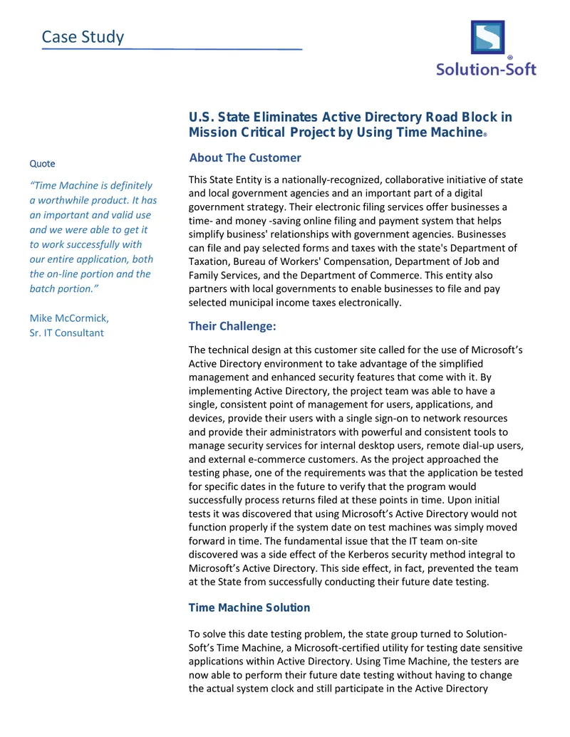 State Entity Resolves Active Directory Testing Issue