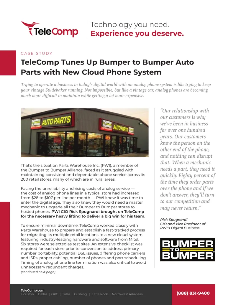 TeleComp Cloud Phone System Implementation Case Study
