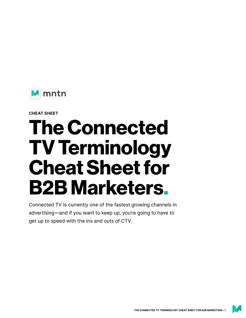 Connected TV Terminology Cheat Sheet for B2B Marketers