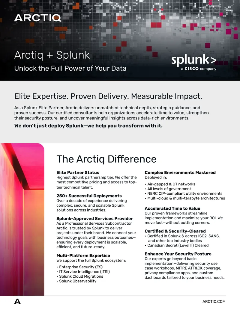 Arctiq Splunk Partnership Overview