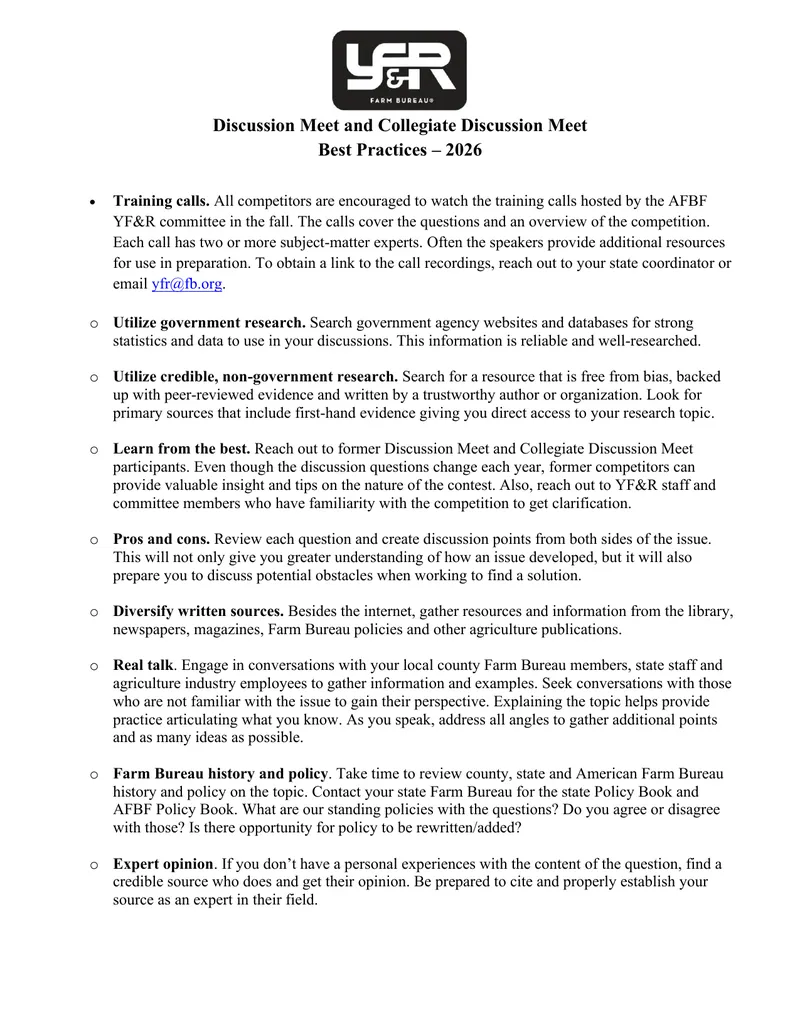 Best Practices for Discussion Meet Preparation