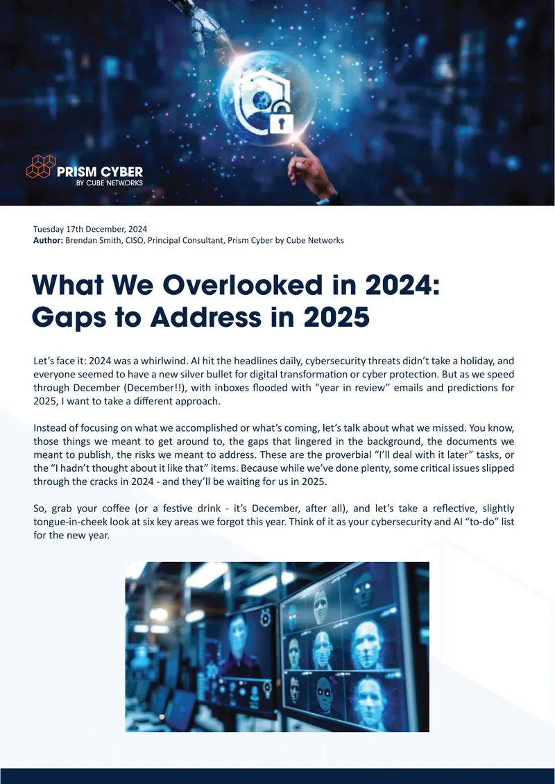 Identifying Cybersecurity Gaps for 2025