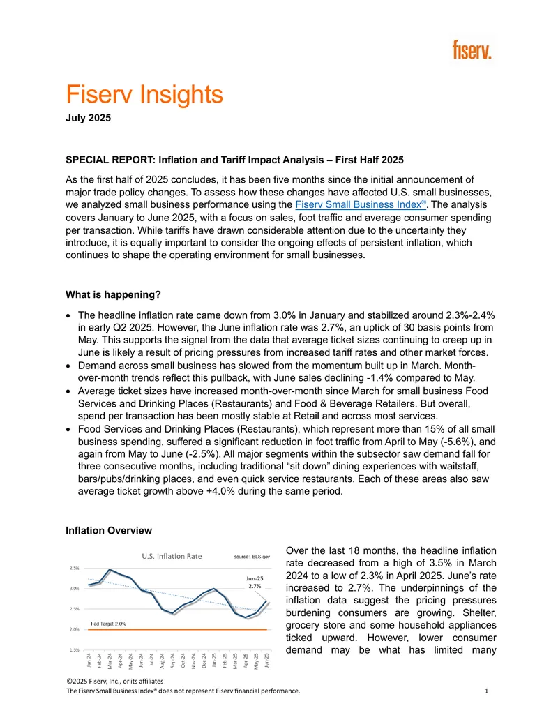 Inflation and Tariff Impact Analysis for Small Businesses