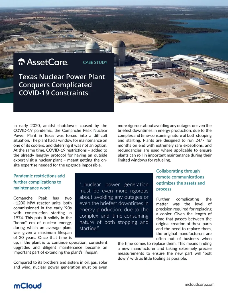 Texas Nuclear Power Plant COVID-19 Maintenance Case Study