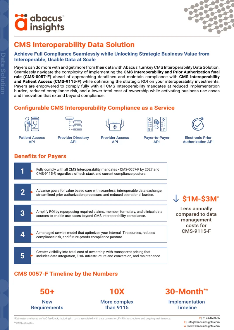 CMS Interoperability Data Solution Overview