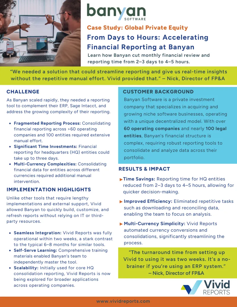 Accelerating Financial Reporting at Banyan