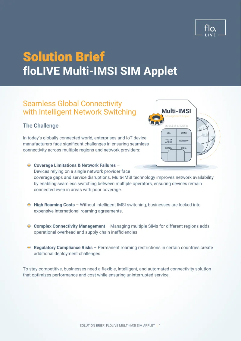 floLIVE Multi-IMSI SIM Applet Solution Brief