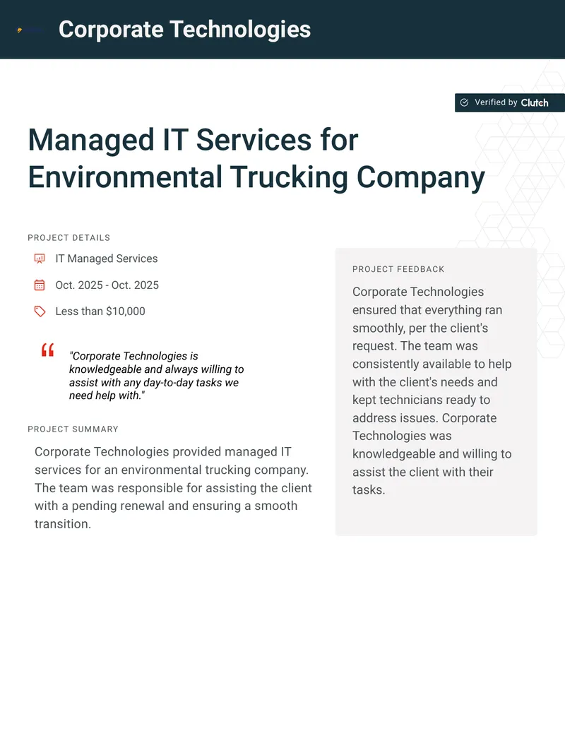 Managed IT Services for Environmental Trucking Company
