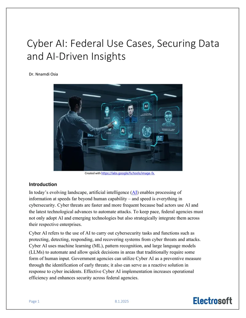Cyber AI Federal Use Cases and Data Security