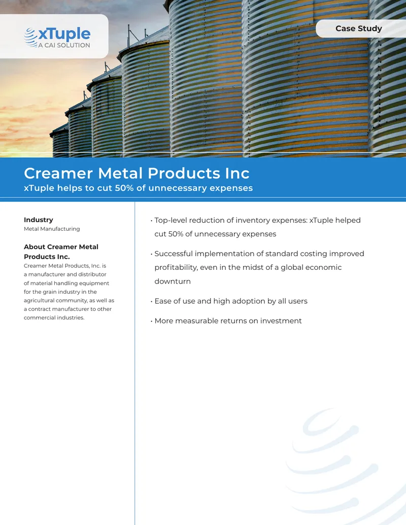 Case Study on xTuple Implementation at Creamer Metal Products