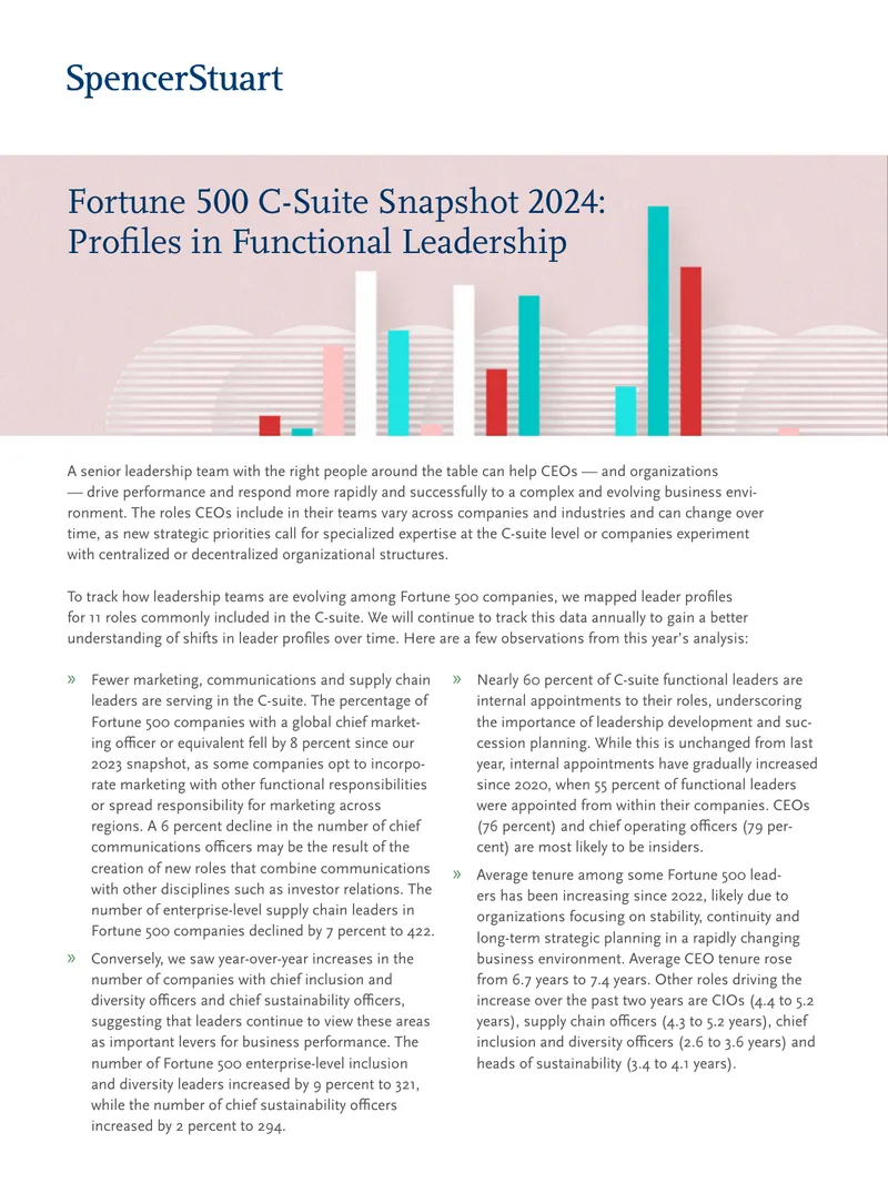 Fortune 500 C-Suite Snapshot 2024 Analysis