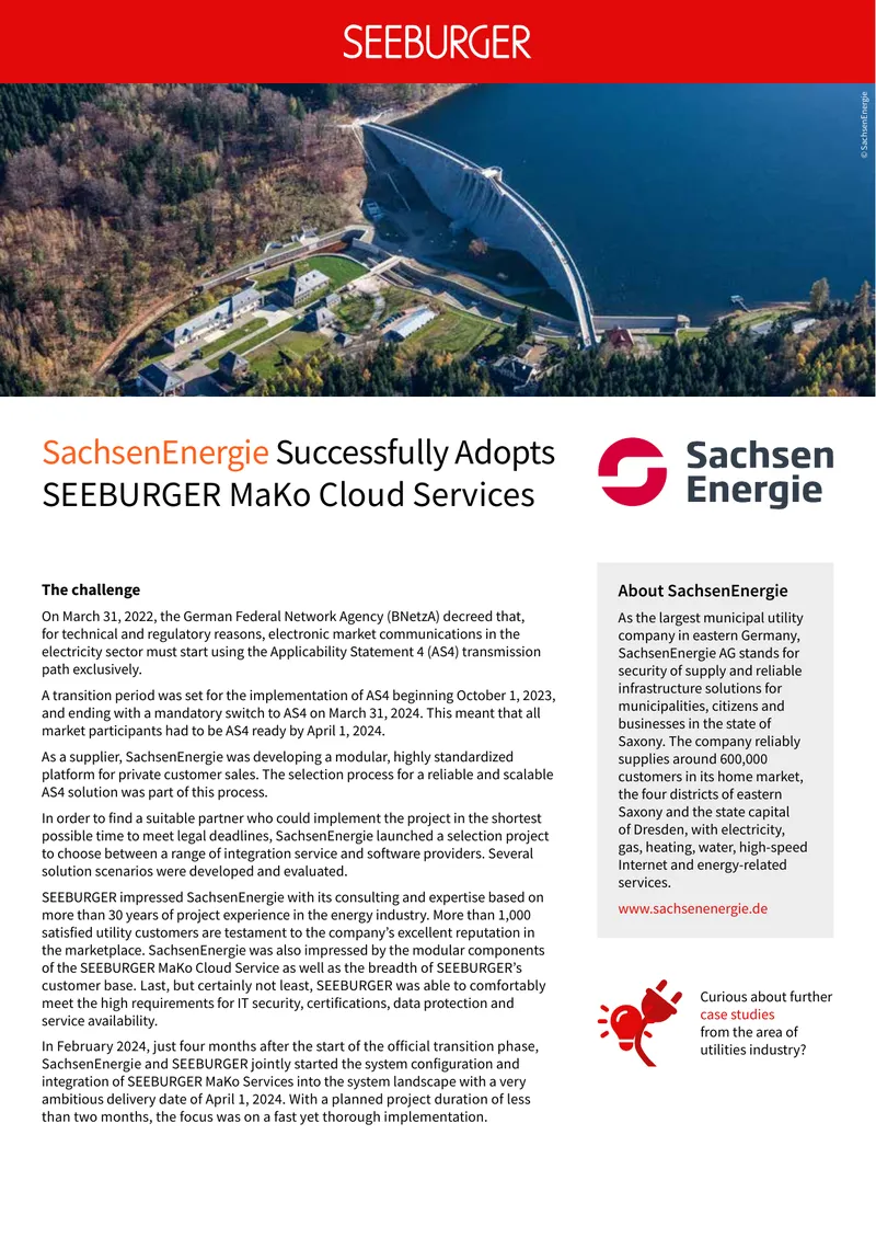 SachsenEnergie Implements SEEBURGER MaKo Cloud Services preview page 1