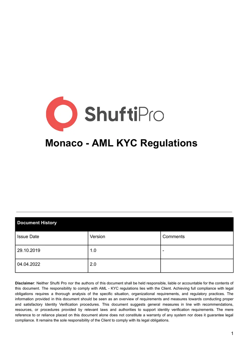 Monaco AML KYC Regulations Guide