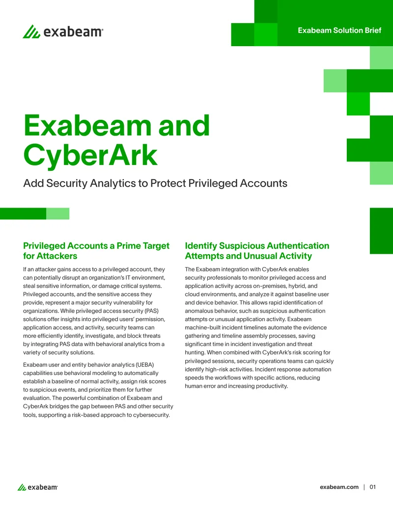 Integration of Exabeam and CyberArk for Privileged Account Security
