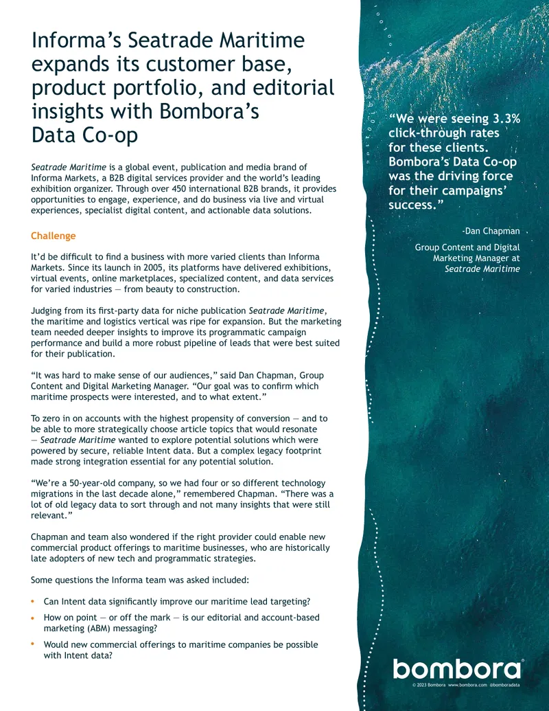 Seatrade Maritime Intent Data Integration Case Study