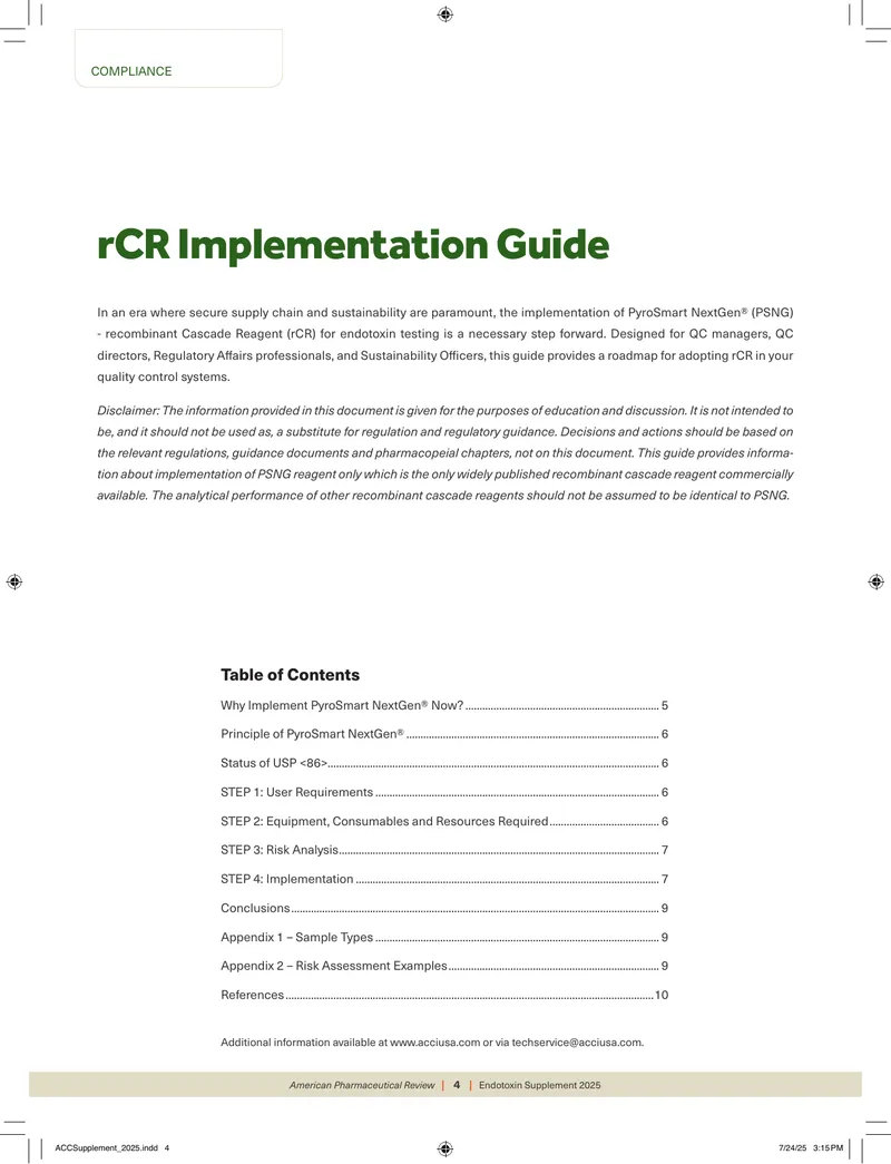rCR Implementation Guide for PyroSmart NextGen