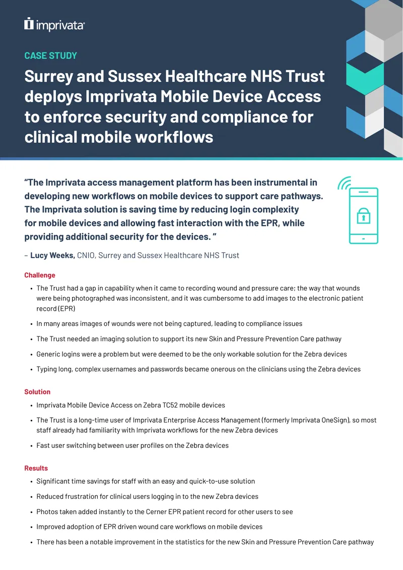 Imprivata Mobile Device Access Implementation Case Study