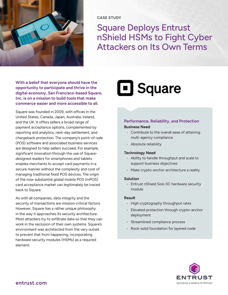 Square's Implementation of Entrust nShield HSMs