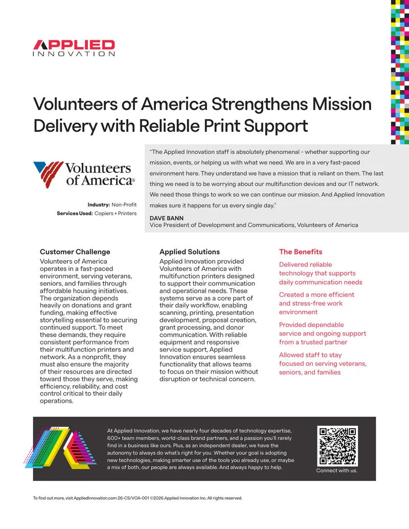 Volunteers of America Print Support Case Study