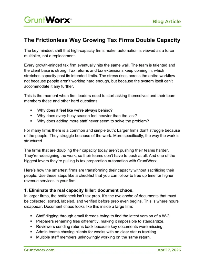 Strategies for Doubling Capacity in Tax Firms