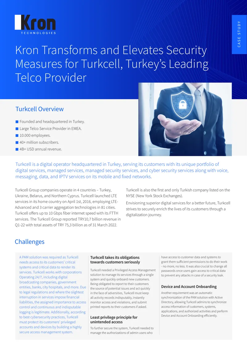 Privileged Access Management Solution for Turkcell