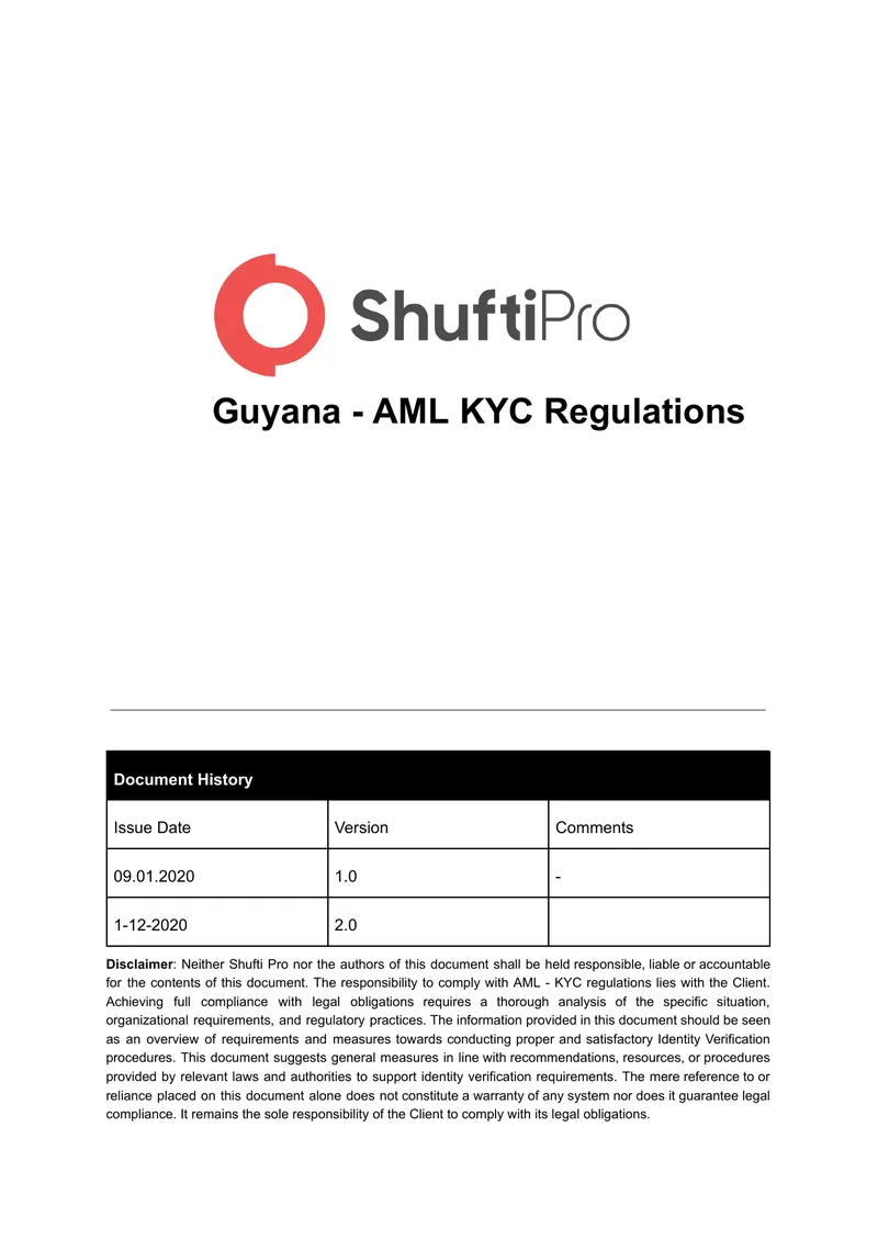 Guyana AML KYC Regulations Document