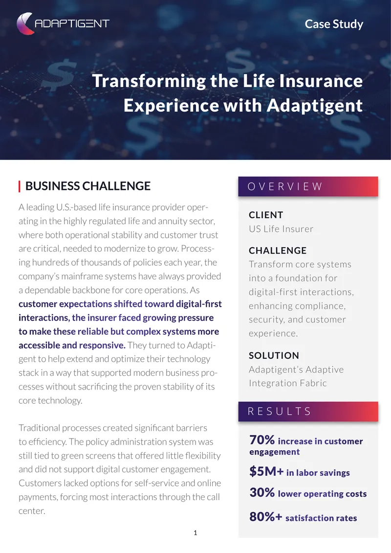 Modernizing Life Insurance Operations with Adaptigent
