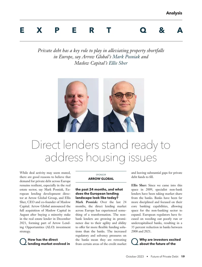 Future of Private Debt in European Housing Market