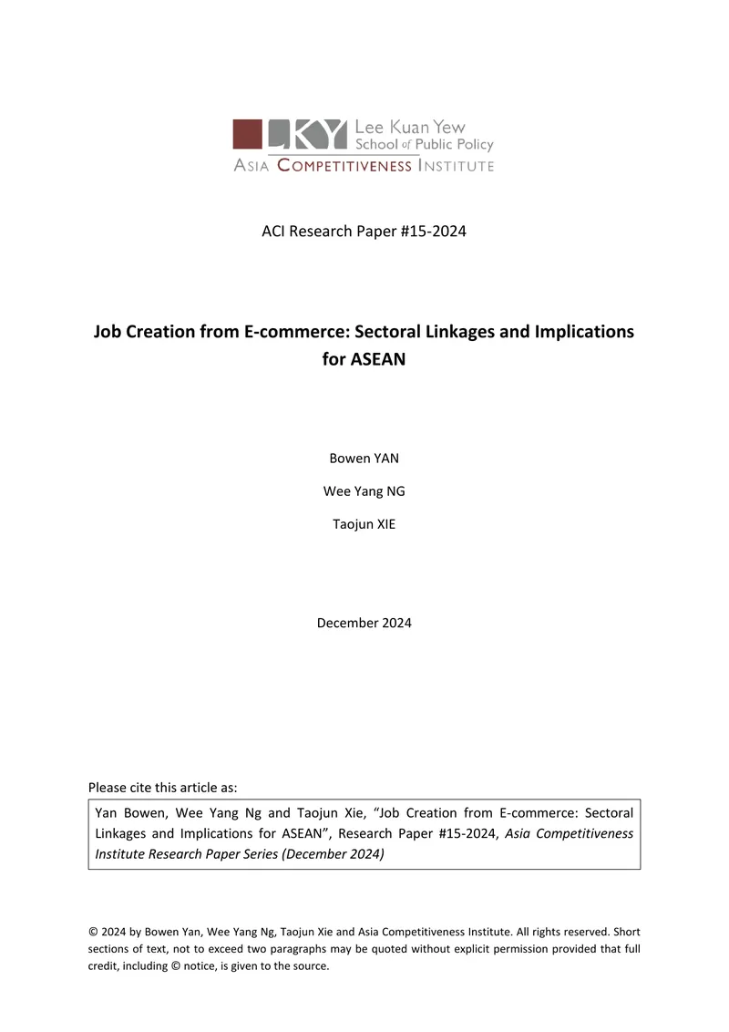 Job Creation from E-commerce in ASEAN