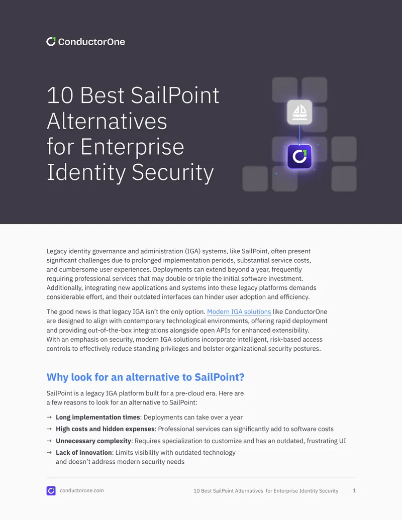 Top Alternatives to SailPoint for Identity Security