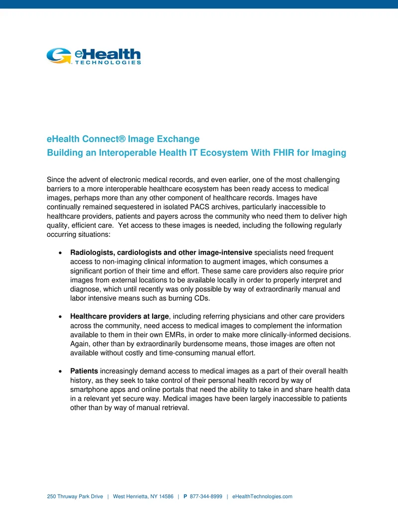 Interoperable Health IT Ecosystem with FHIR for Imaging