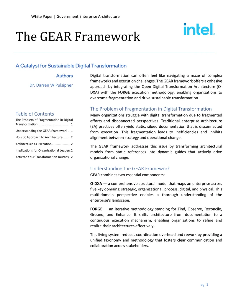 GEAR Framework for Digital Transformation