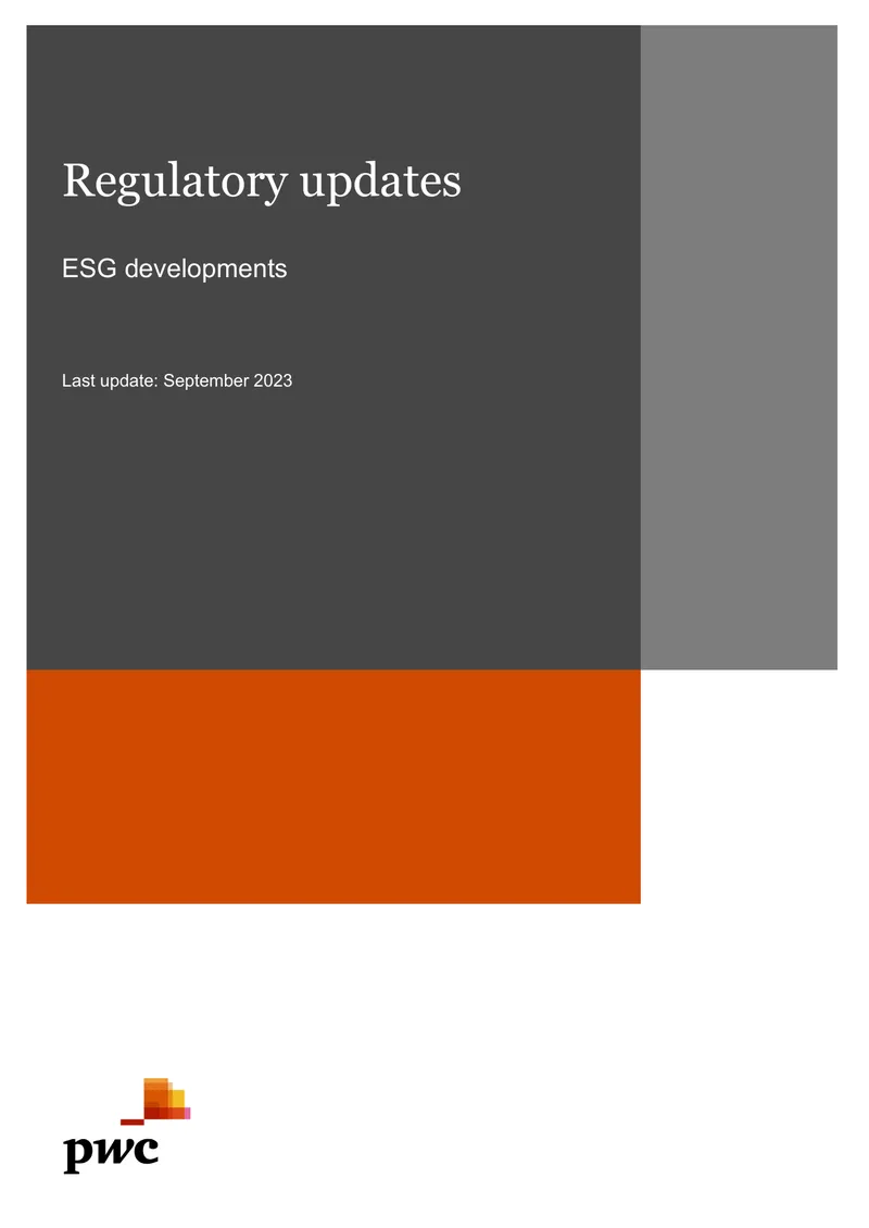 Regulatory Updates on ESG and Sustainability Reporting