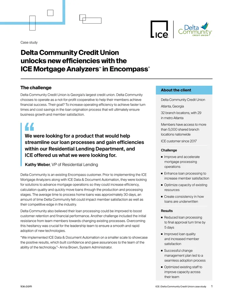 Delta Community Credit Union Mortgage Processing Case Study