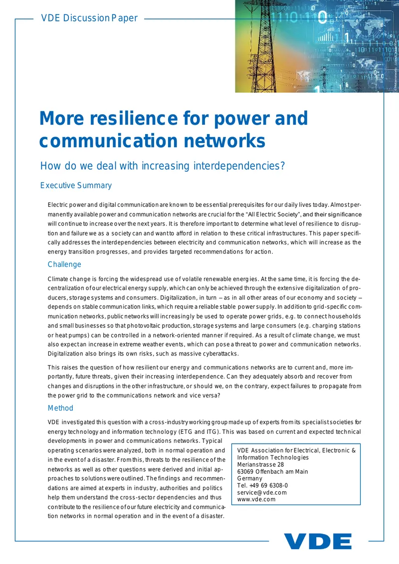 Resilience Strategies for Electricity and Communication Networks