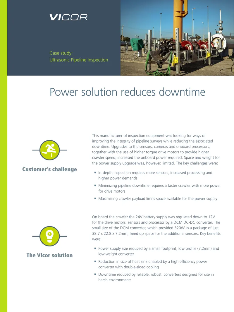 Ultrasonic Pipeline Inspection Power Solution Case Study