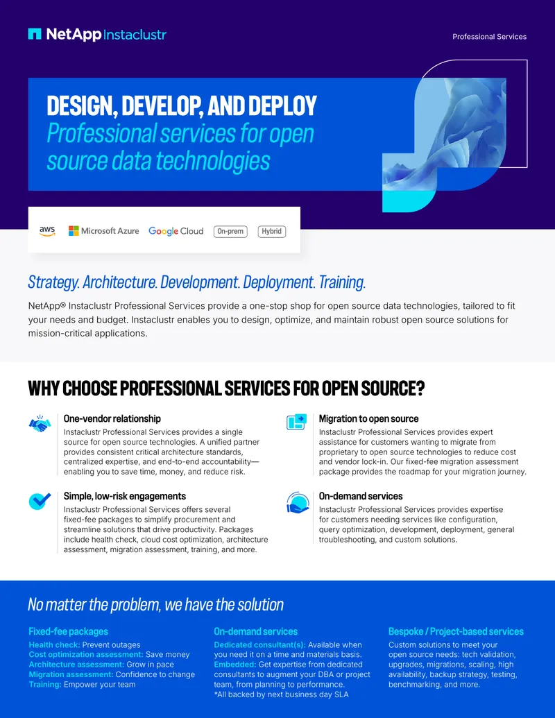 Instaclustr Professional Services for Open Source Technologies