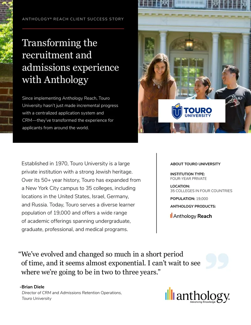 Touro University Recruitment and Admissions Transformation