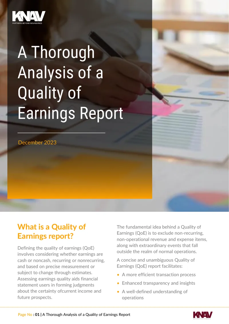 Analysis of Quality of Earnings Reports