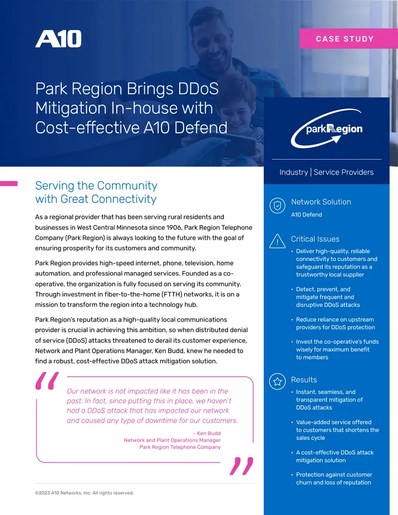 DDoS Mitigation Case Study for Park Region Telephone Company