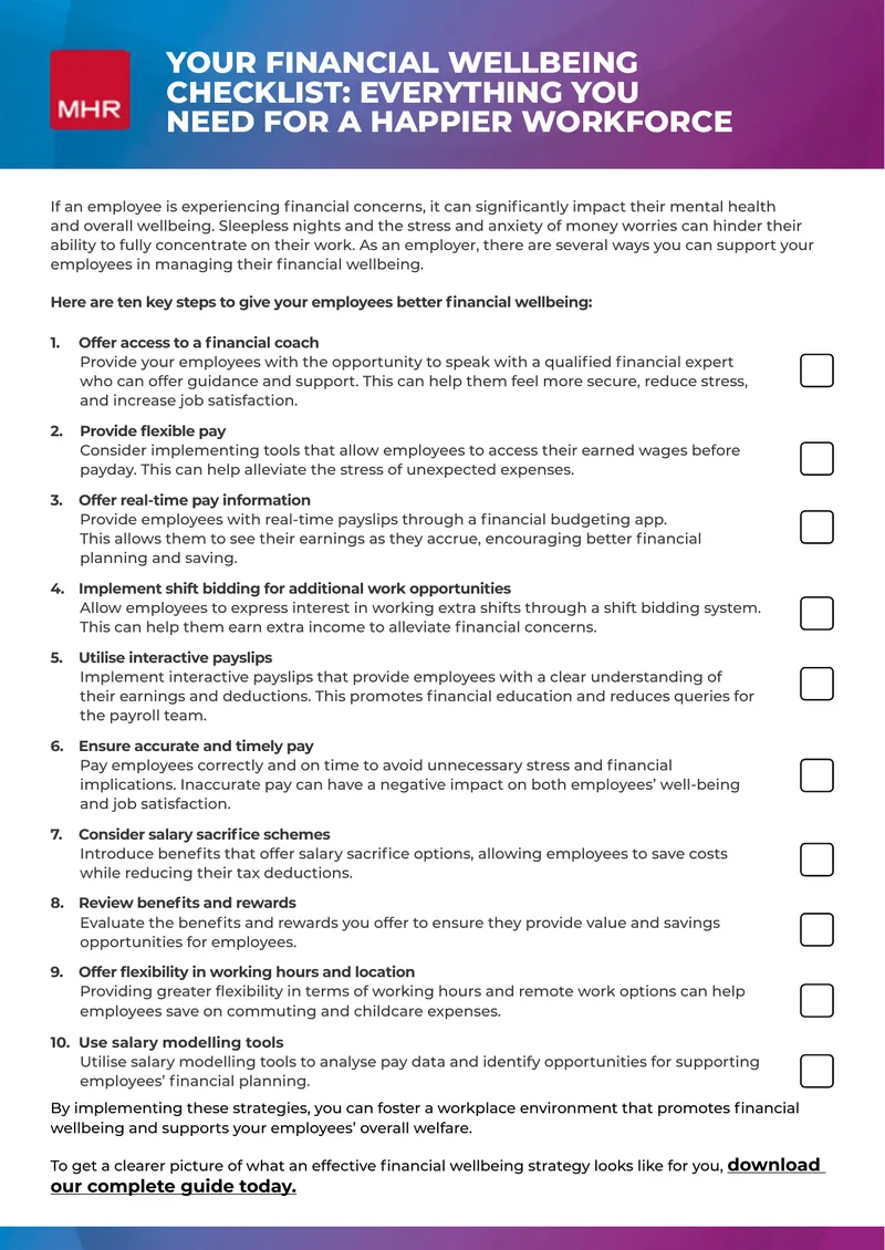 Employee Financial Wellbeing Support Strategies