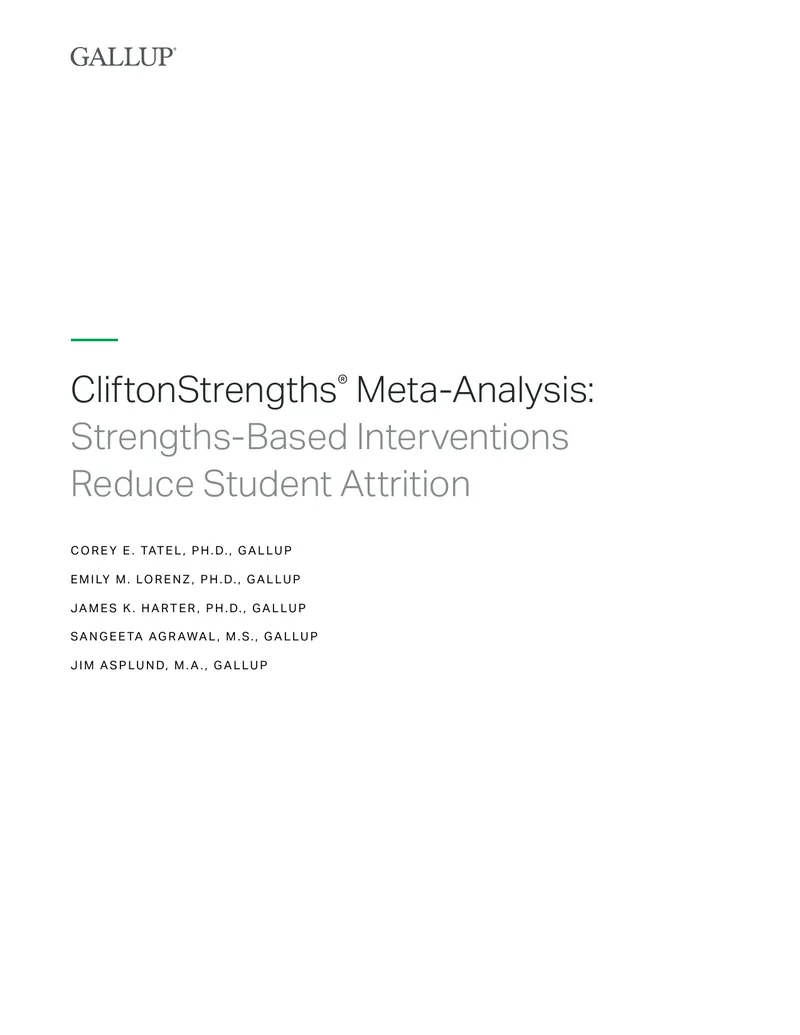 CliftonStrengths Meta-Analysis on Student Attrition