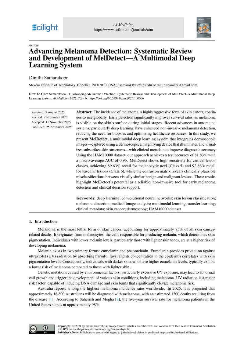 Advancing Melanoma Detection with MelDetect System