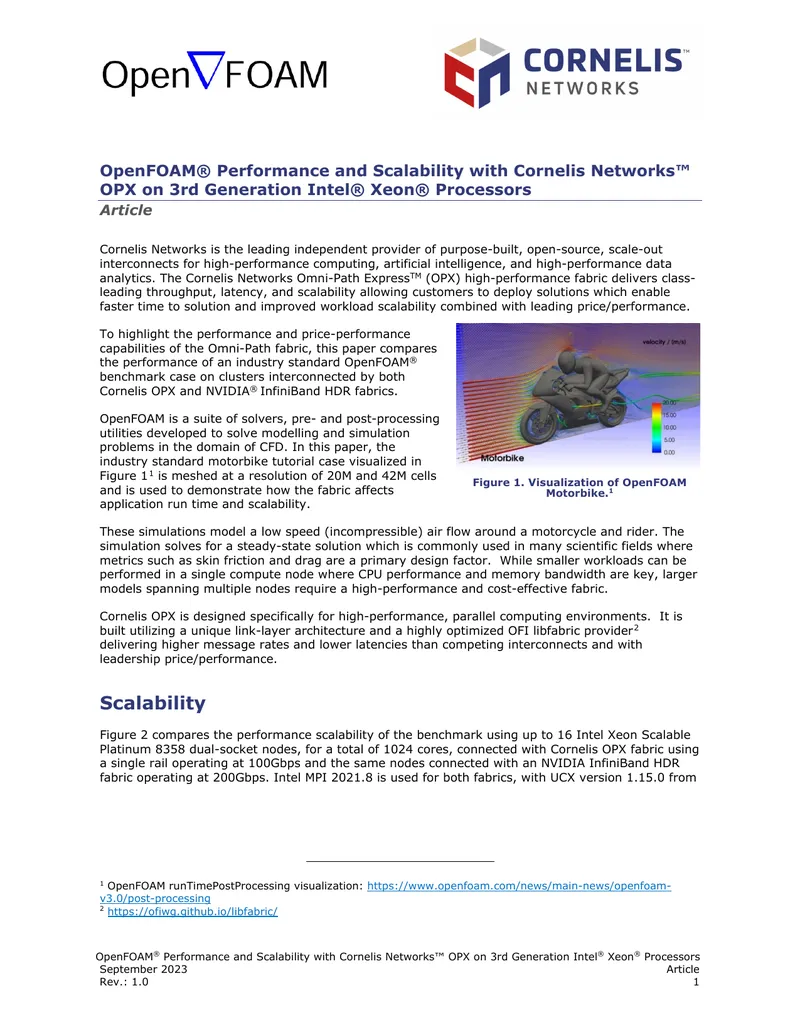 OpenFOAM Performance with Cornelis Networks OPX