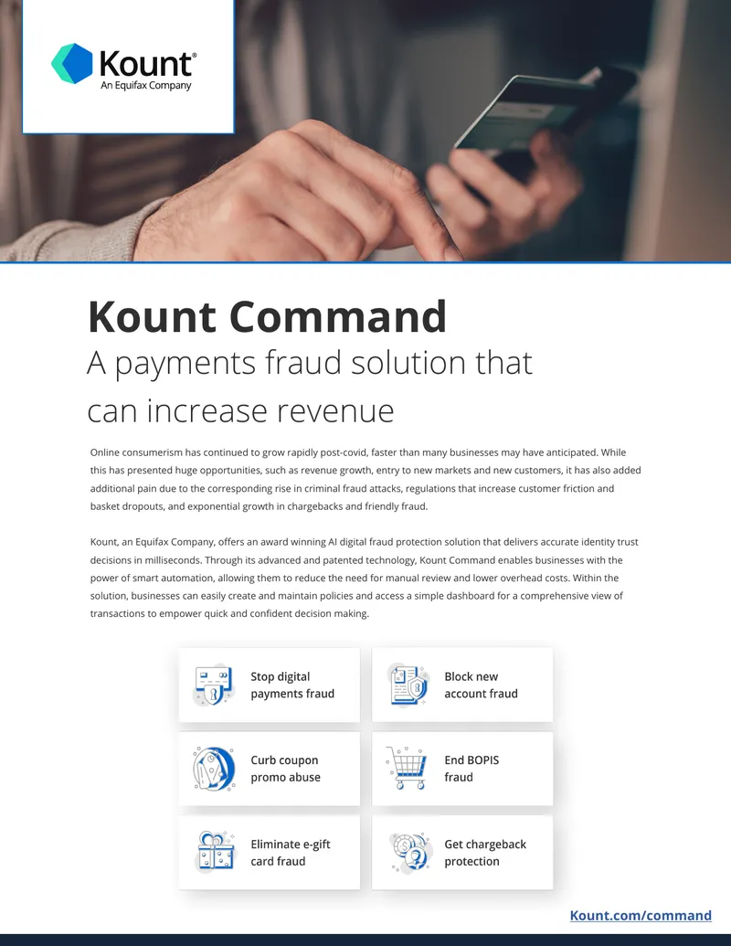 Kount Command Payments Fraud Solution Overview