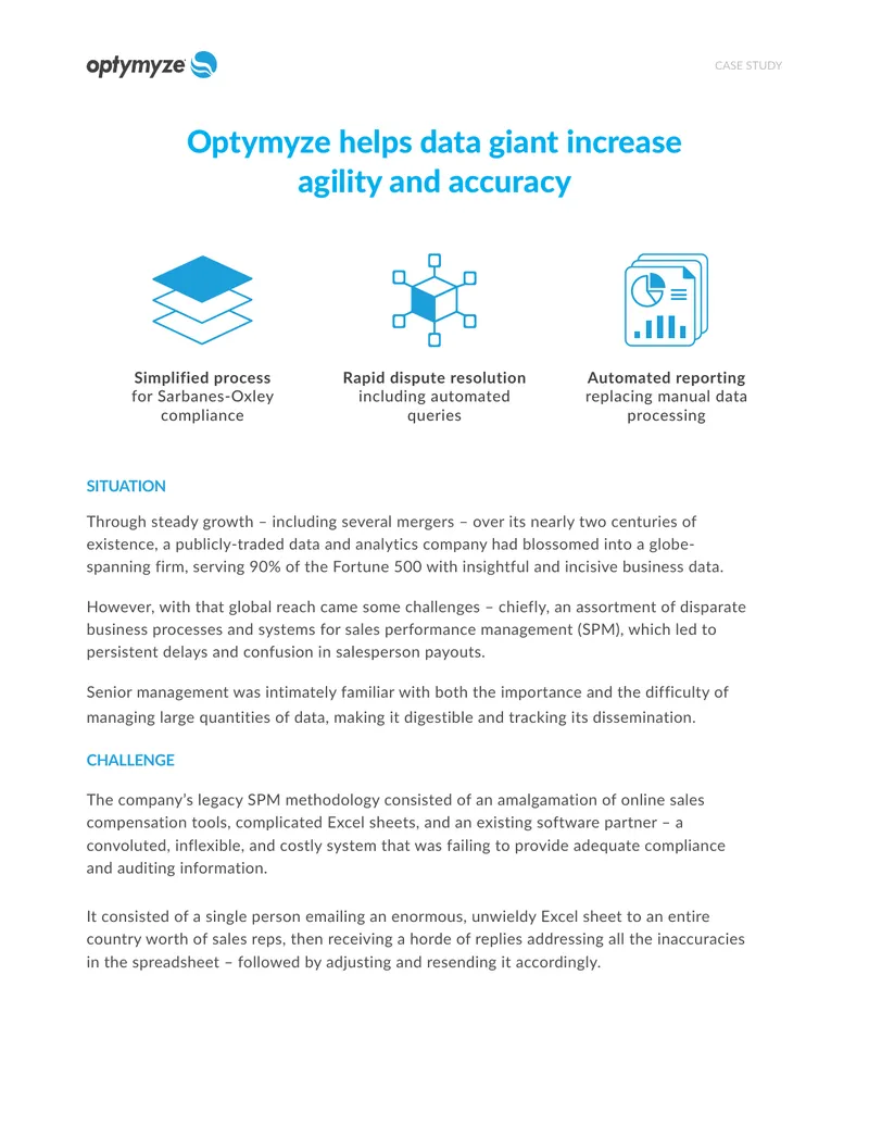 Sales Performance Management Process Improvement Case Study