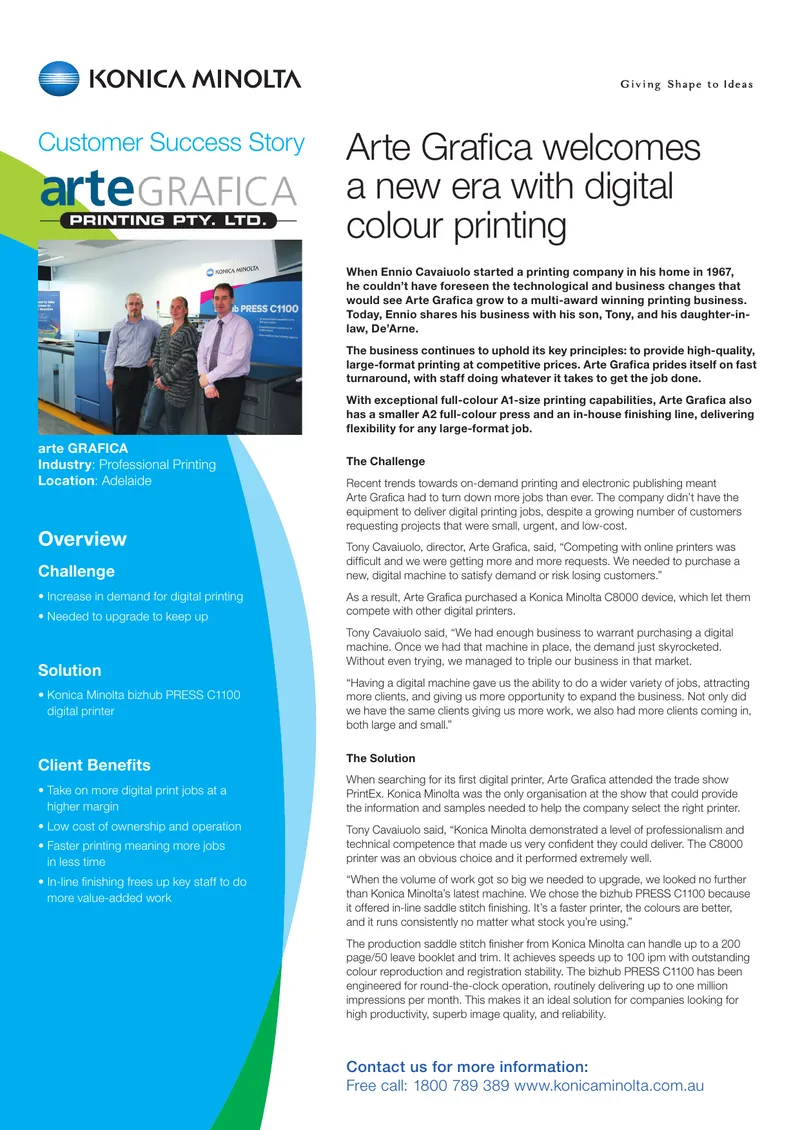 Arte Grafica Digital Printing Equipment Upgrade