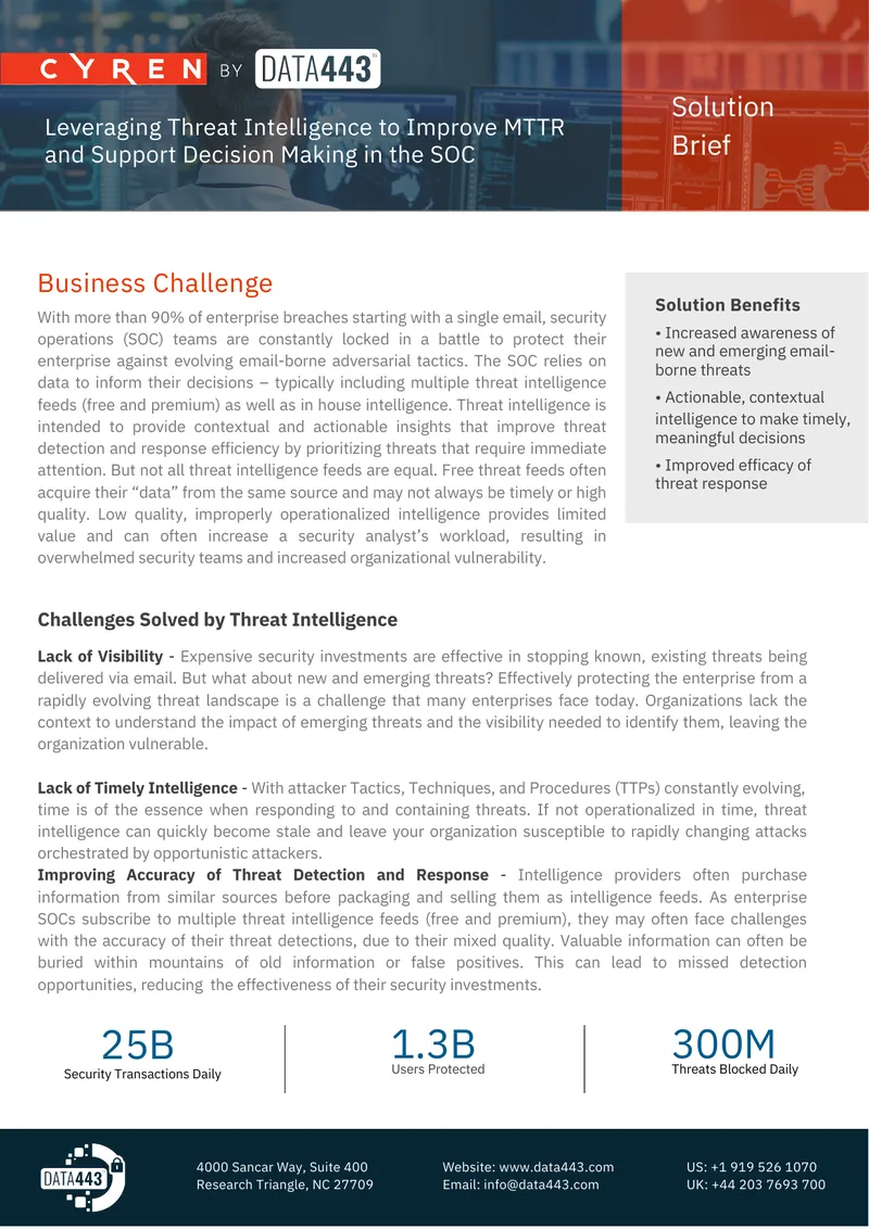 Leveraging Threat Intelligence to Improve MTTR